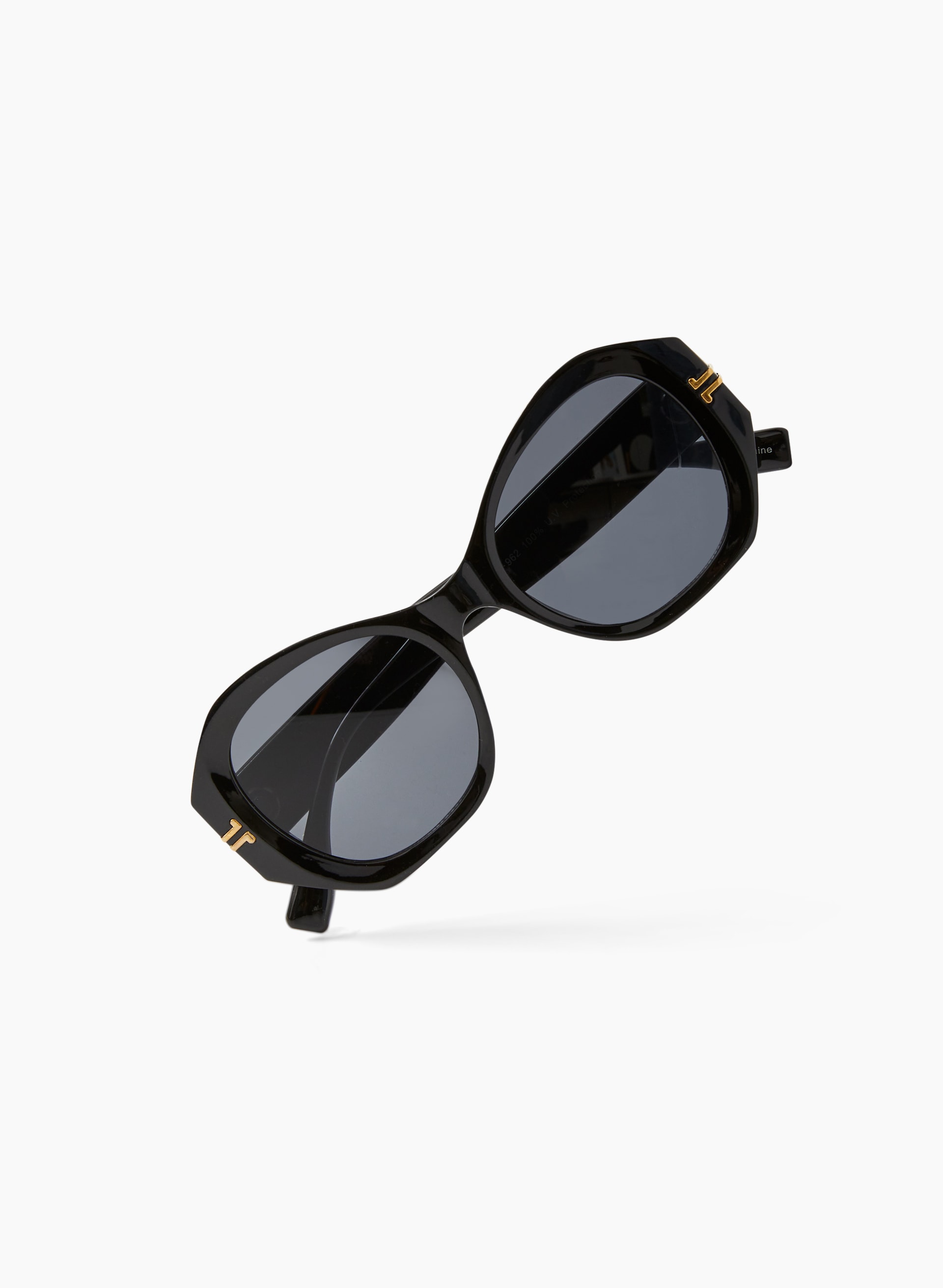 Gold Metallic Stripe Detail Sunglasses