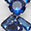 Boucles d'oreilles pendantes à cristaux, Bleu dauphin