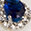 Boucles d'oreilles pendantes à cristaux et pierres , Bleu