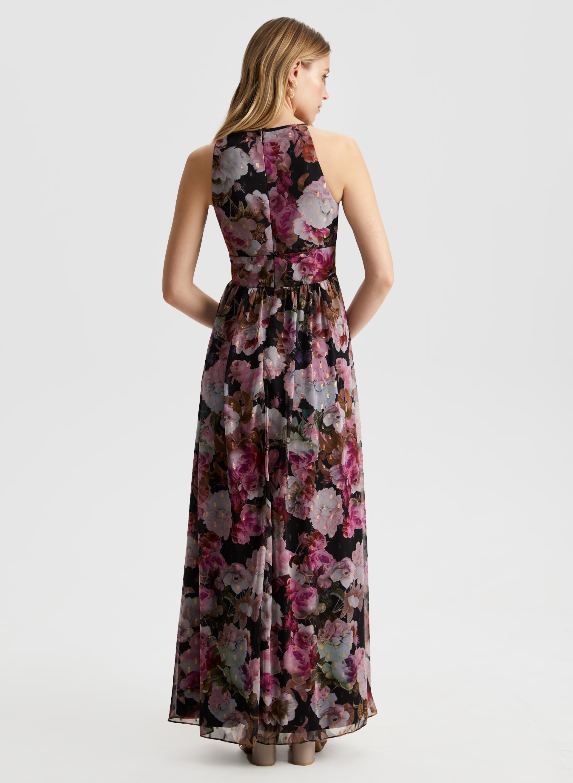 Floral Print Halter Neck Dress | Laura
