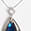 Collier à pendentif losange et cristaux, Bleu