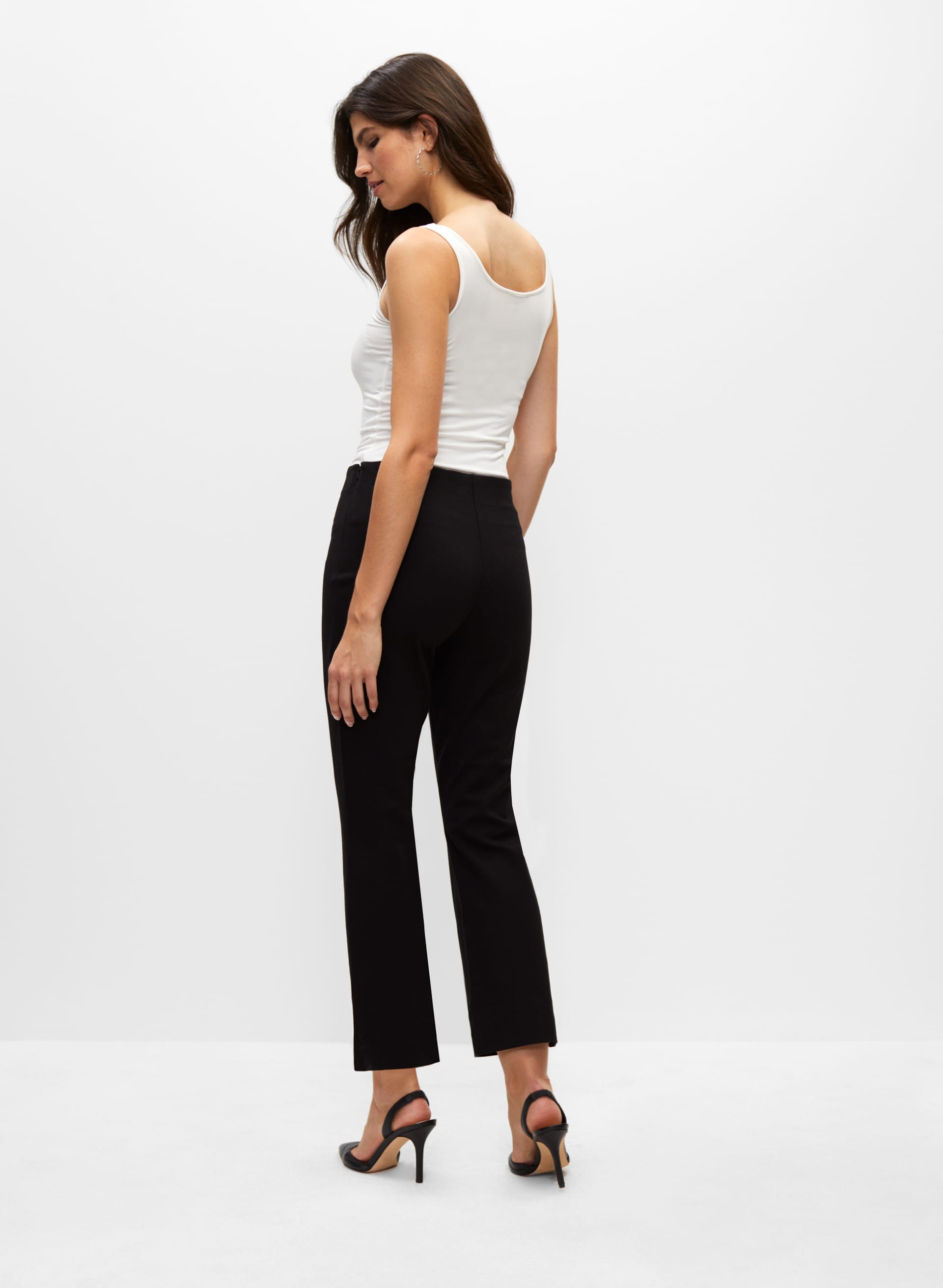 Cropped Flare Leg Pants