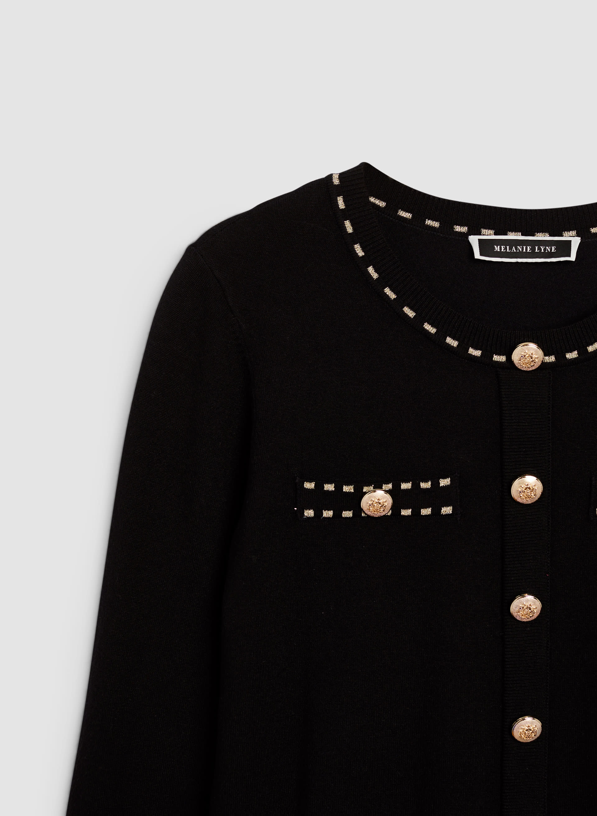 Gold Button Detail Pullover Sweater | Melanie Lyne