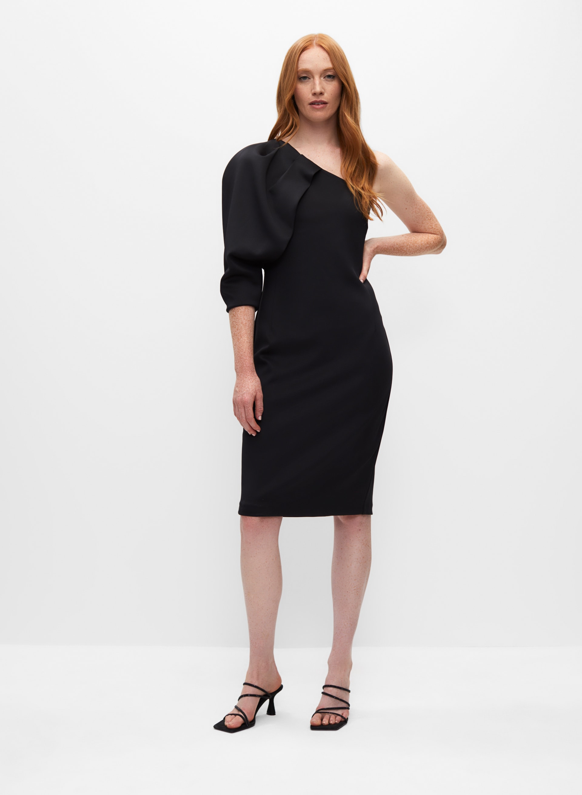 One Shoulder Puff Sleeve Dress | Melanie Lyne