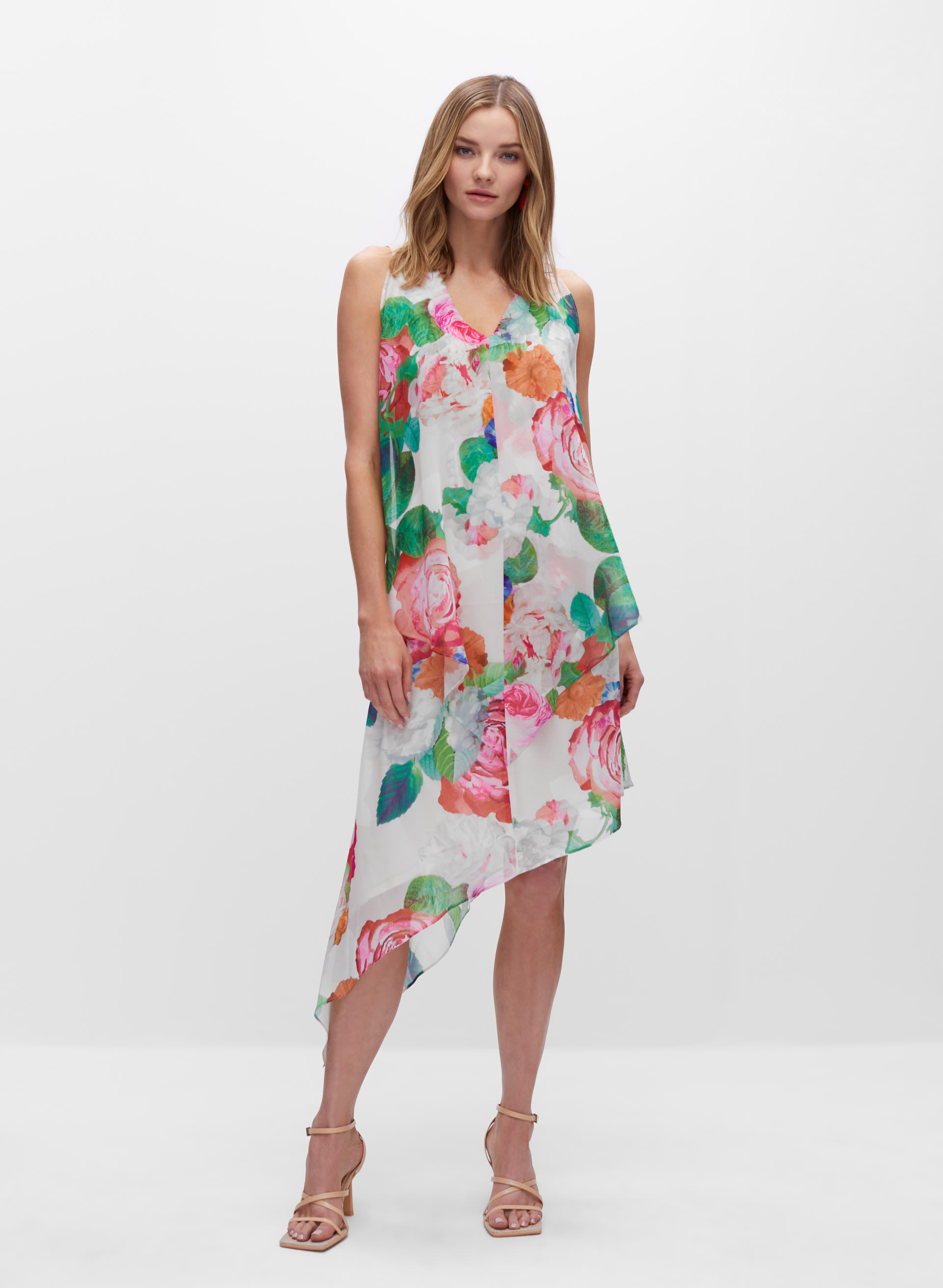 Asymmetrical Floral Print Dress | Melanie Lyne