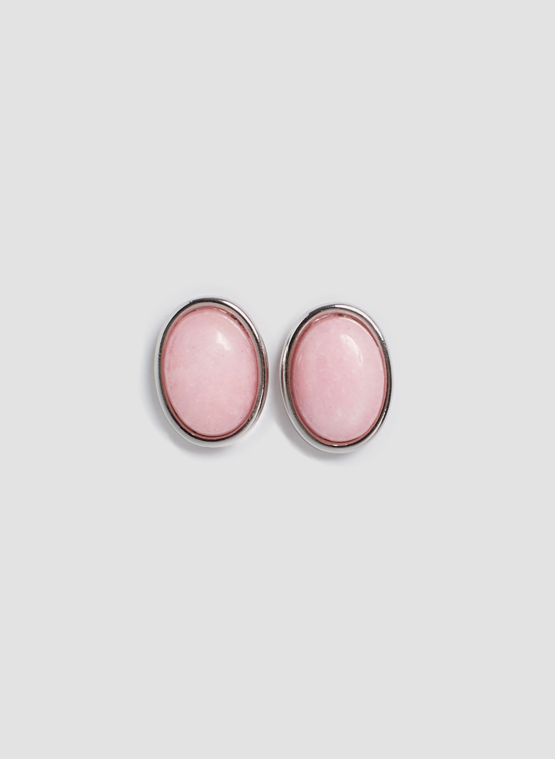 Boucles d'oreilles boutons à pierre ovale