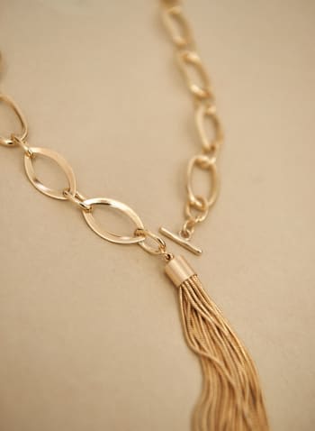 Tassel Pendant Necklace, Gold