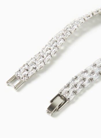 Three Row Tennis Bracelet, Silver