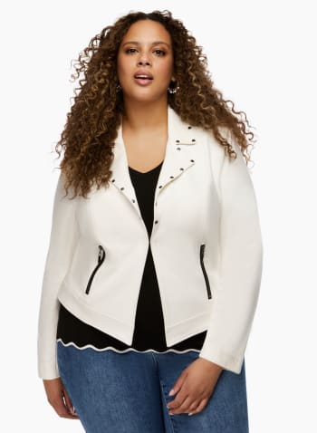 Faux Suede Jacket, Ivory