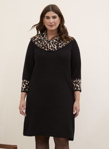 Leopard Print Dress, Black Pattern