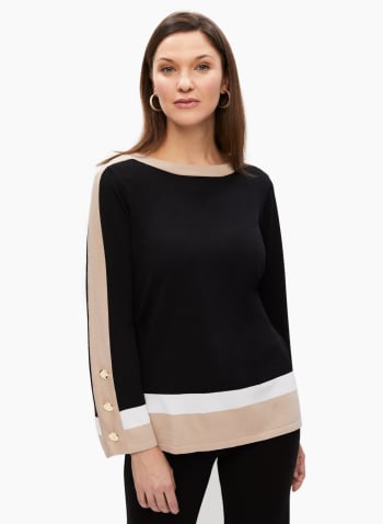Colour Block Sweater, Black Pattern