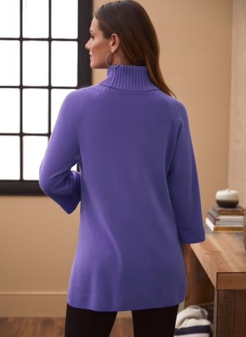 Cowl Neck Tunic Sweater, Purple