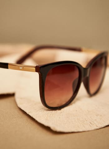 Crystal Stud Sunglasses, Brown