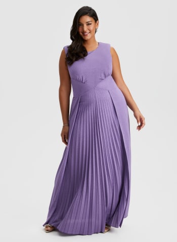 Sleeveless Pleated Dress, Lilac