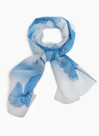 Foulard à motif floral, Bleu
