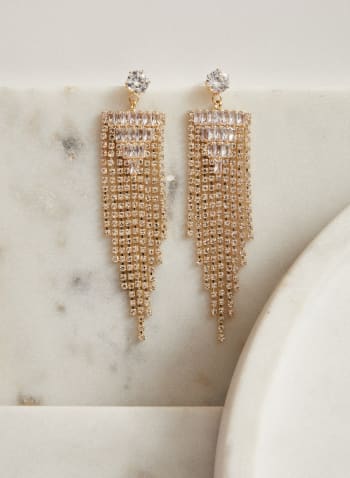 Crystal Chandelier Earrings, Gold