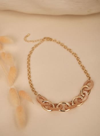 Oval Link Chain Necklace, Off White