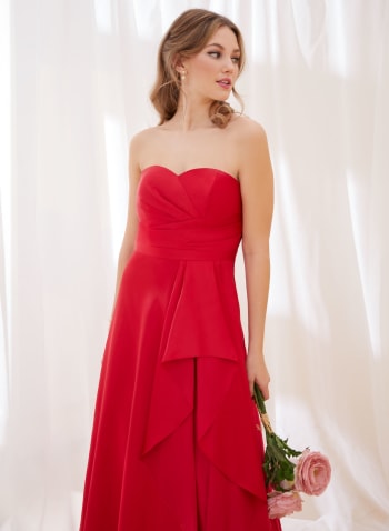 Strapless Sweetheart Neck Ball Gown, Red