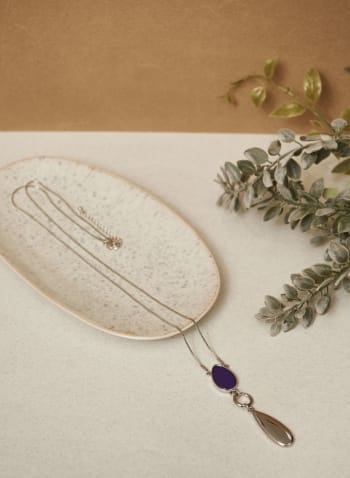 Three-Tier Pendant Necklace, Purple