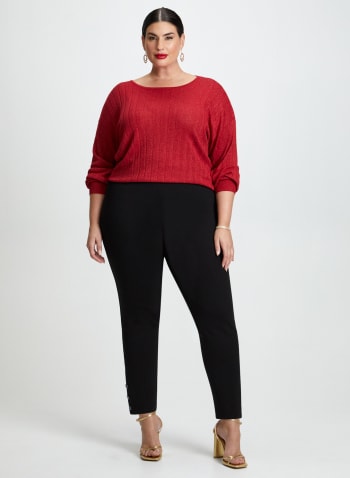 Boat Neck Pull Over Sweater, Lipstick Red