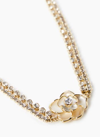 Flower Pendant Necklace, Gold