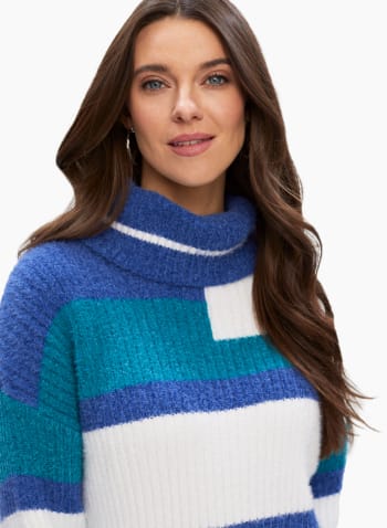 Colour Block Turtleneck Sweater, Multi