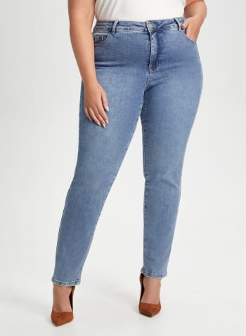 Essential Straight Leg Jeans, Pale Blue