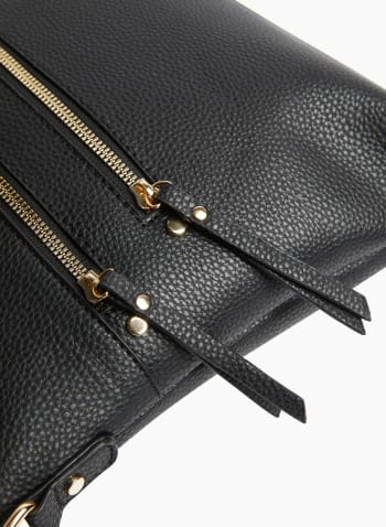 Multi-Zip Crossbody Bag, Black