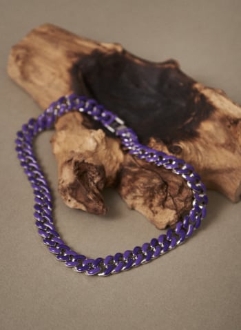 Painted Chain Necklace, Purple