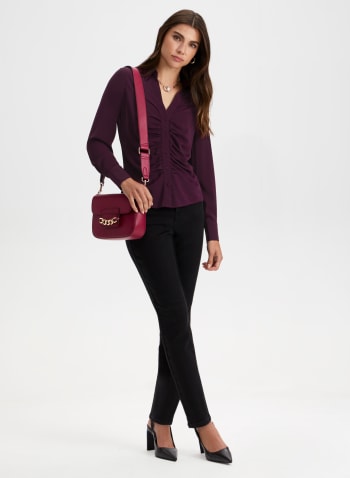 Ruched Button-Down Blouse, Porto