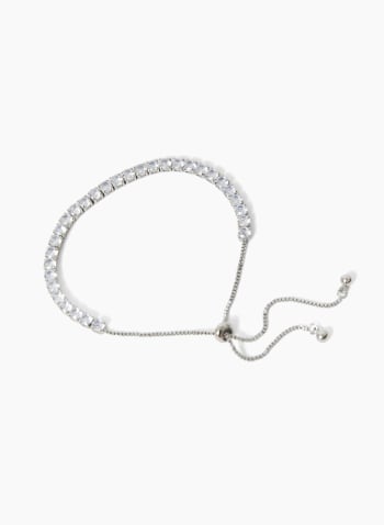 Crystal Slider Bracelet, Silver