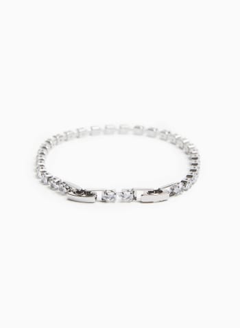 Crystal Tennis Bracelet, Silver