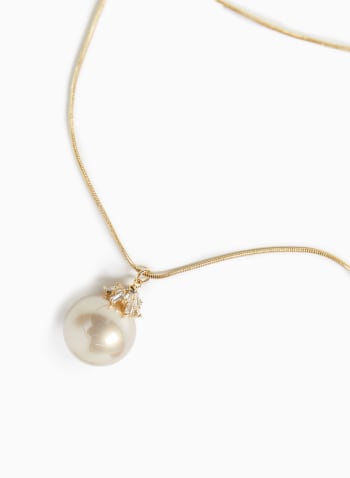 Pearl Pendant Necklace, Champagne