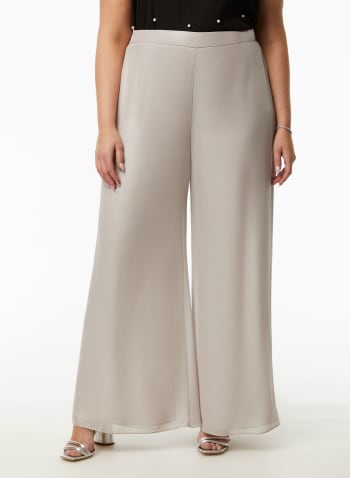 Pull-On Wide Leg Pants, Off White