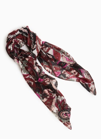 Paisley Print Scarf, Red Pattern