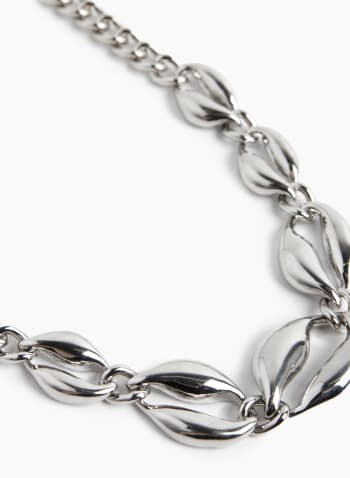 Oval Chain Link Necklace, Silver