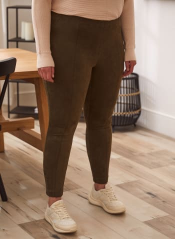 Faux Suede Leggings, Forest Night