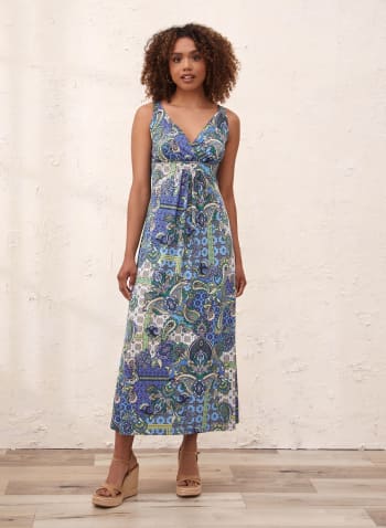 Paisley Print Maxi Dress, Blue