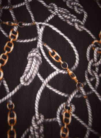 Chain & Rope Print Scarf, Black