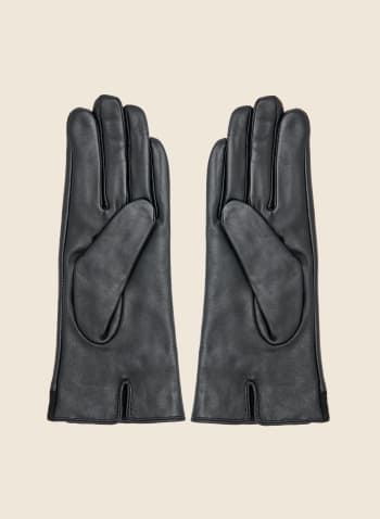 Suede and Leather Gloves, Black
