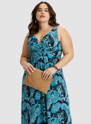 Paisley Print Dress, Blue Pattern
