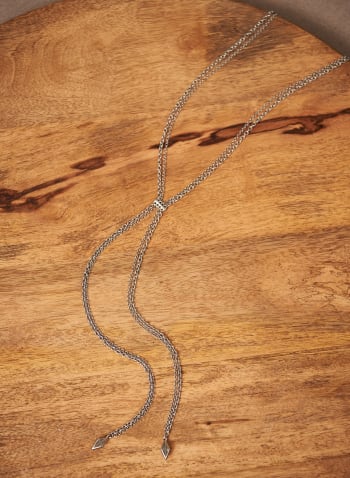 Multi Row Chain Necklace, Silver