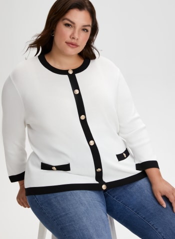 Decorative Button Sweater, Ivory