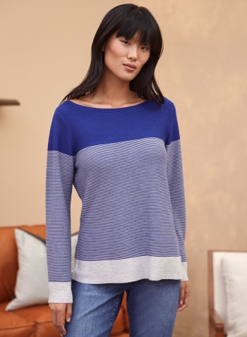 Colour Block Sweater, Blue