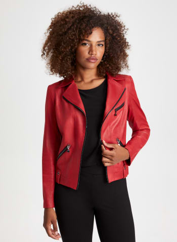 Zip Detail Faux Suede Jacket, Teaberry