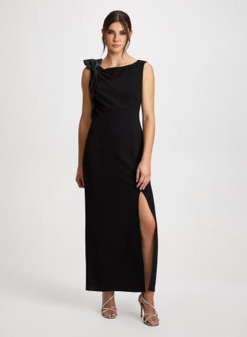 Bow Detail Gown, Black