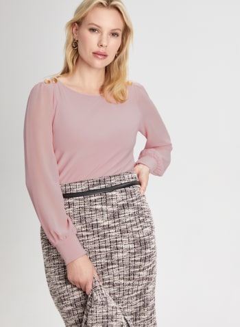 Puff Sleeve Top, Pink