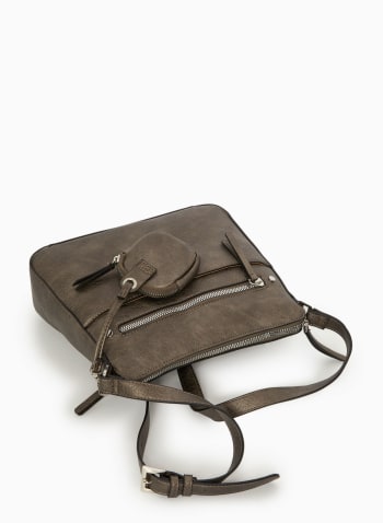 Zip Detail Handbag & Coin Purse, Grey