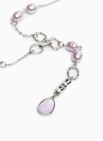Pearl & Pendant Y Necklace, Lilac