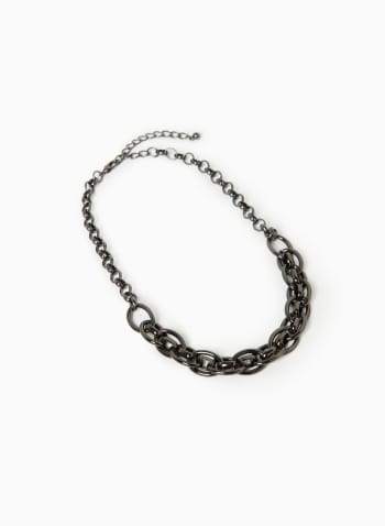 Chain Link Necklace, Charcoal